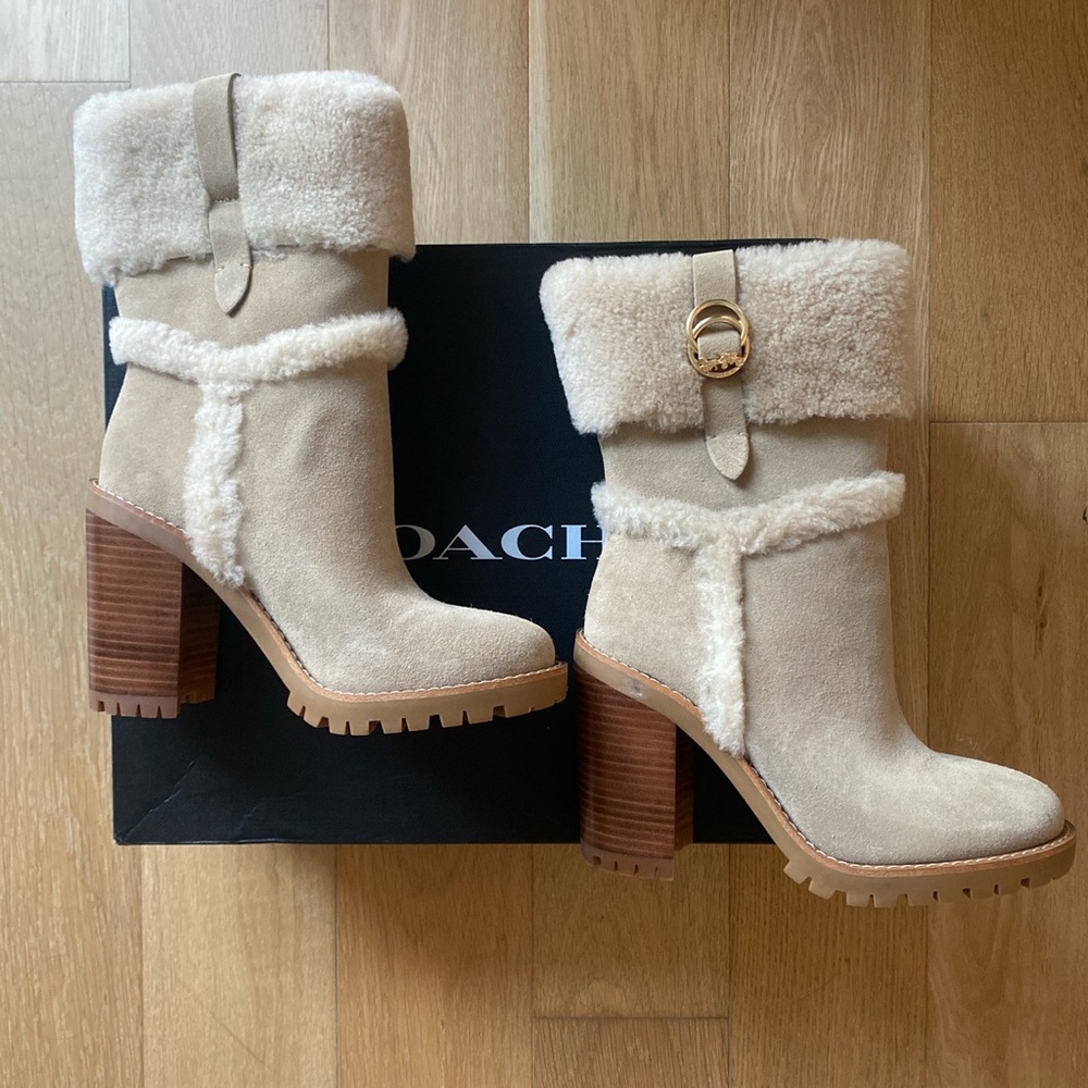 Coach Harlie Suede w/ Shearling Trim Bootie